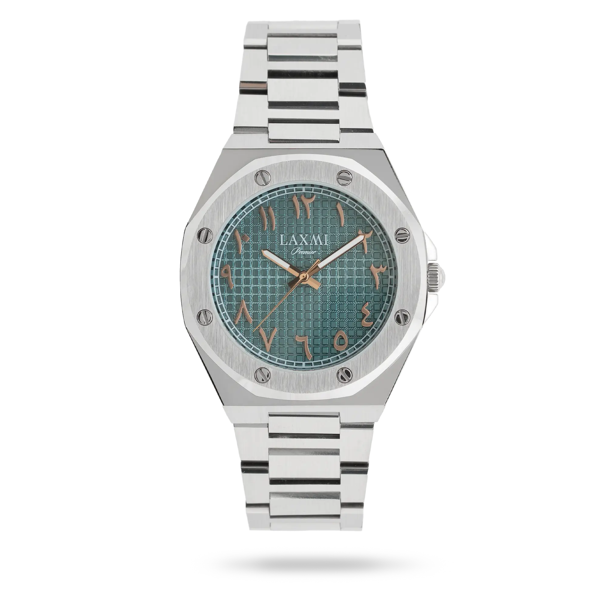 laxmi-watch-8827-5.webp ساعت مچی مردانه لاکسمی بند استیل نقره ای کد Laxmi 8827/5 - تصویر 1