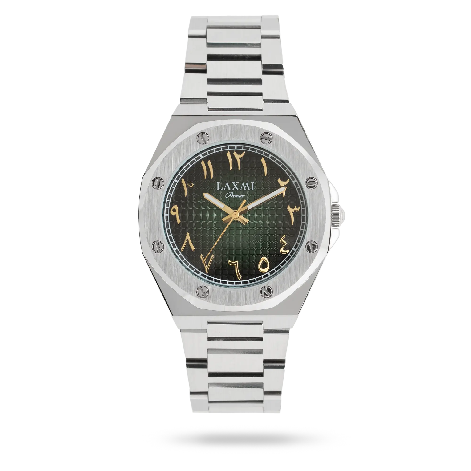 laxmi-watch-8827.webp ساعت مچی مردانه لاکسمی بند استیل نقره ای کد Laxmi 8827 - تصویر 1