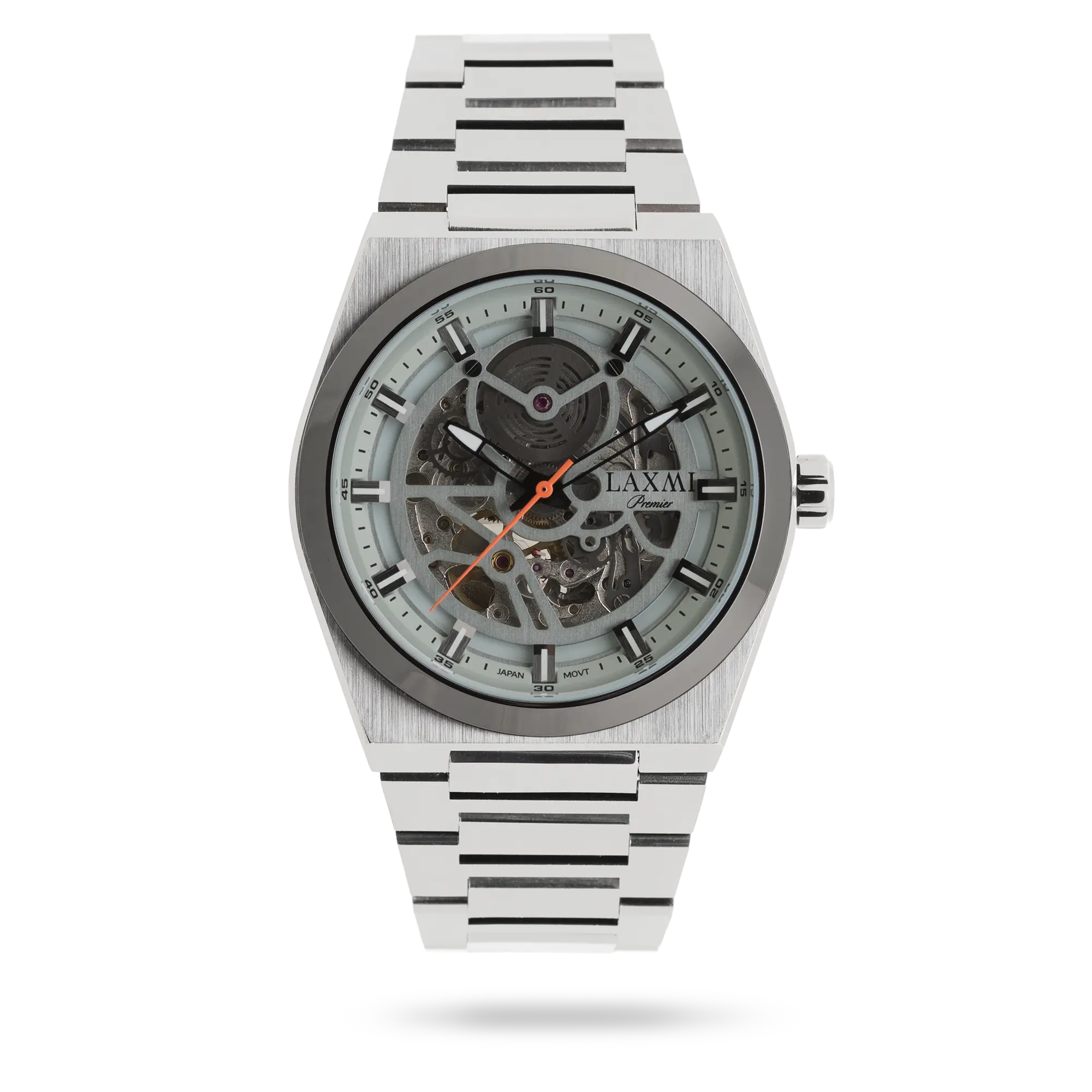 laxmi-watch-8828-4.webp ساعت مچی مردانه لاکسمی بند استیل نقره ای کد Laxmi 8828/4 - تصویر 1