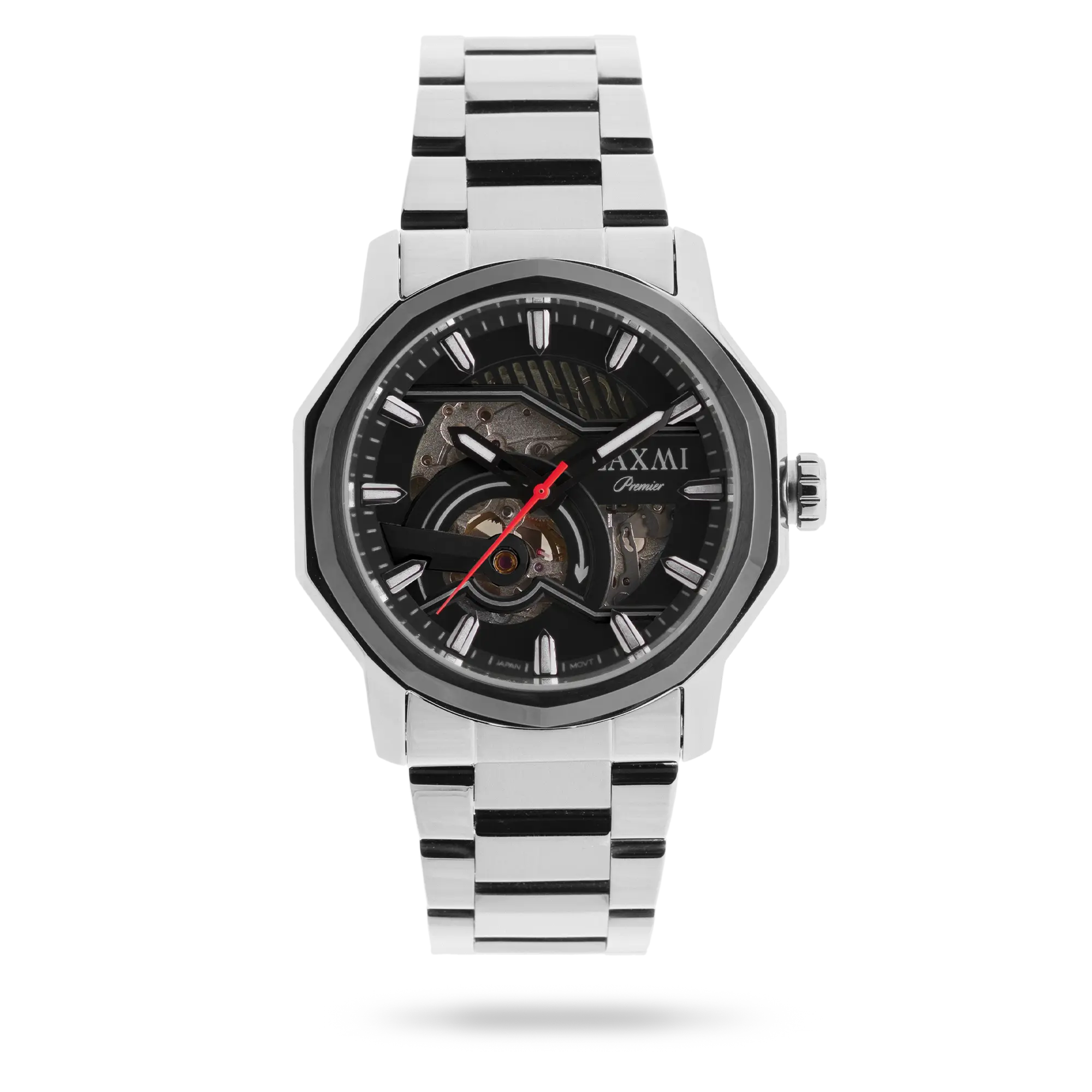 laxmi-watch-8829-1.webp ساعت مچی مردانه لاکسمی بند استیل نقره ای کد Laxmi 8829/1 - تصویر 1