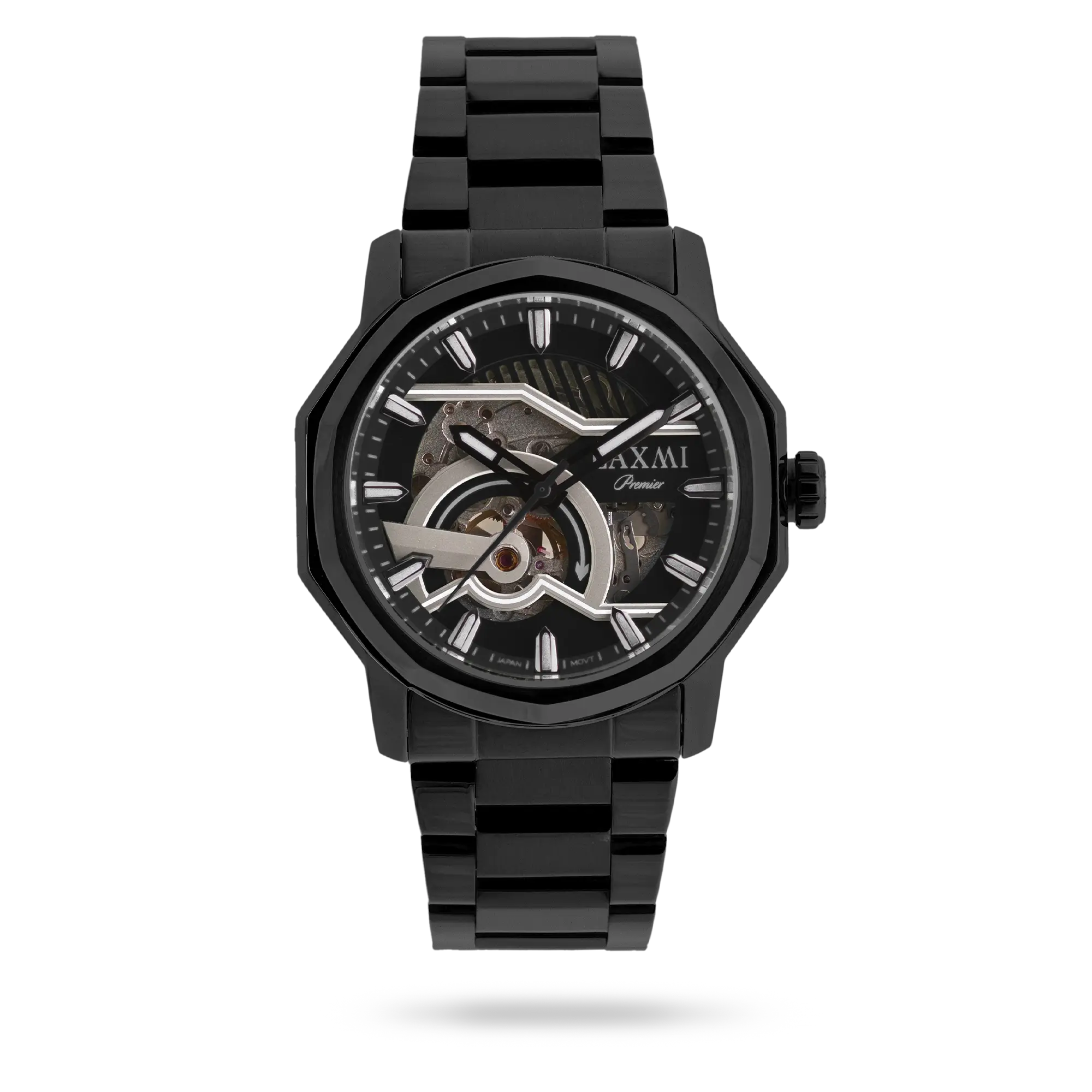 laxmi-watch-8829-3.webp ساعت مچی مردانه لاکسمی بند استیل دو رنگ نقره ای دودی کد Laxmi 8829/3 - تصویر 1