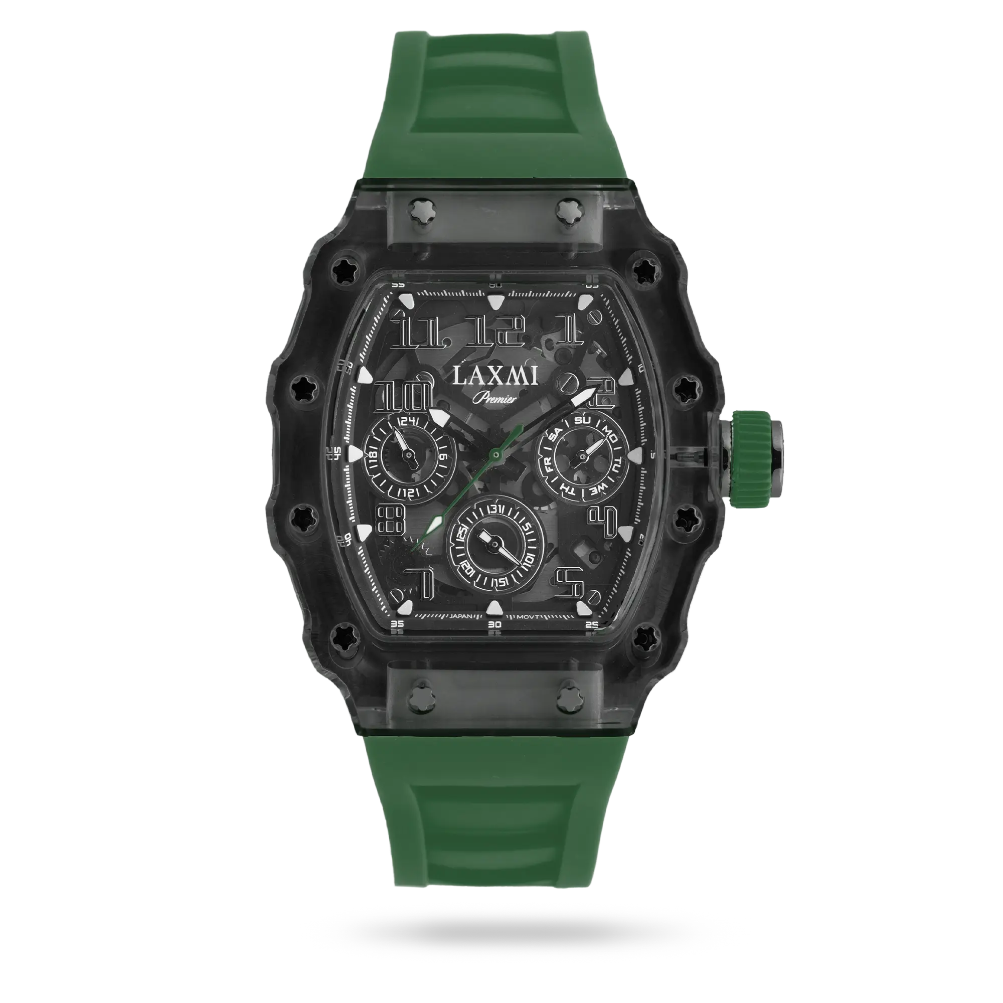 laxmi-watch-8831.webp ساعت مچی مردانه لاکسمی بند سیلیکون مشکی کد Laxmi 8831 - تصویر 1