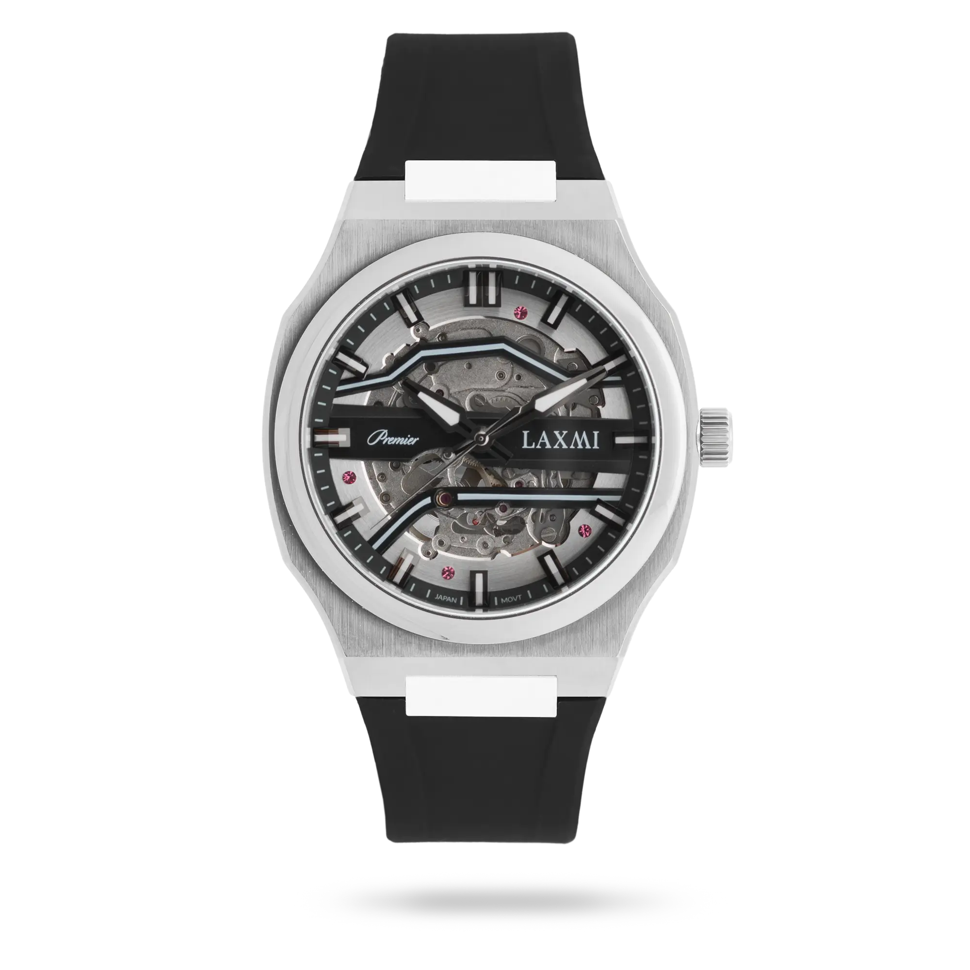 laxmi-watch-8832-1.webp ساعت مچی مردانه لاکسمی بند سیلیکون نقره ای کد Laxmi 8832/1 - تصویر 1
