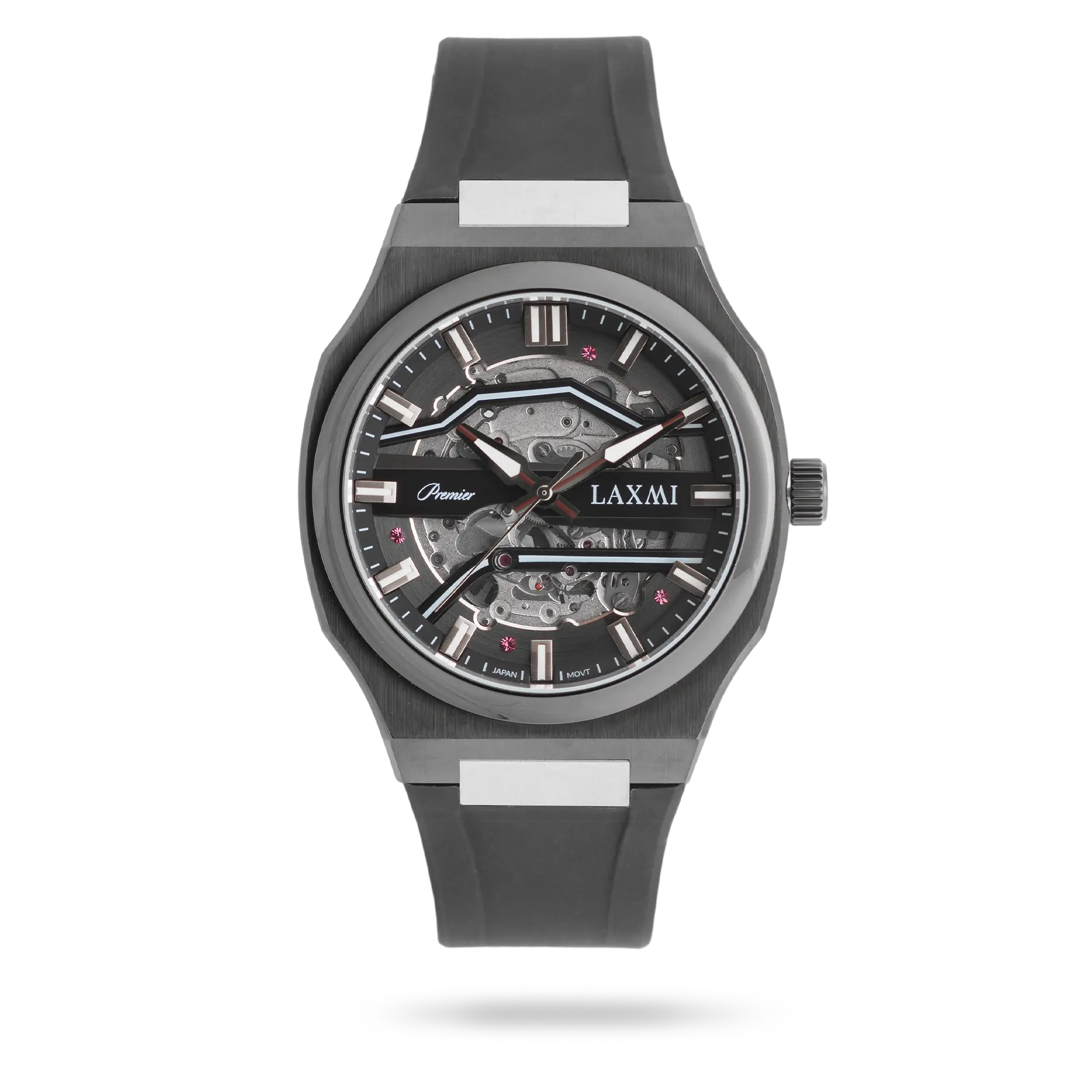 laxmi-watch-8832-5.webp ساعت مچی مردانه لاکسمی بند سیلیکون دودی کد Laxmi 8832/5 - تصویر 1
