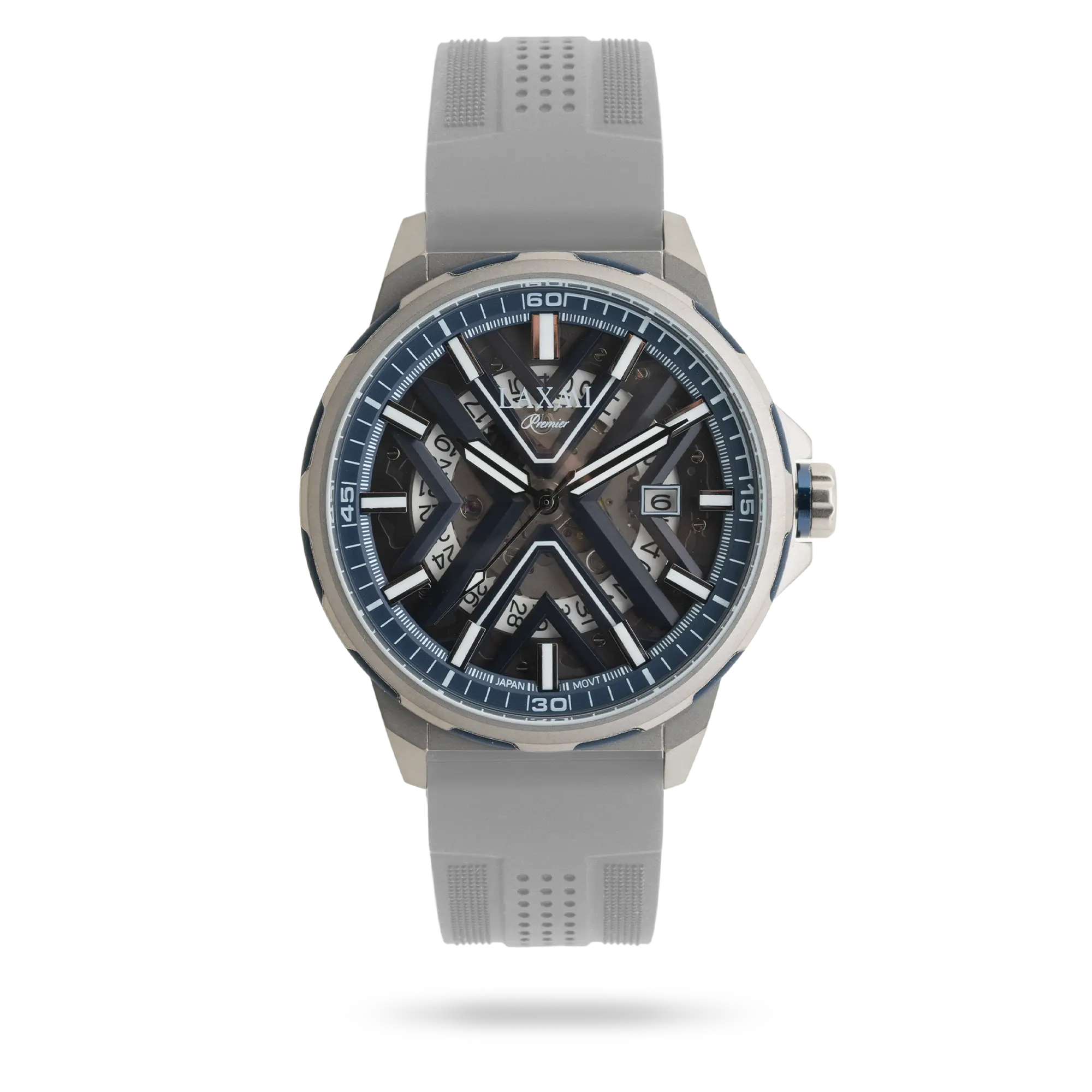laxmi-watch-8833-5.webp ساعت مچی مردانه لاکسمی بند سیلیکون دودی کد Laxmi 8833/5 - تصویر 1
