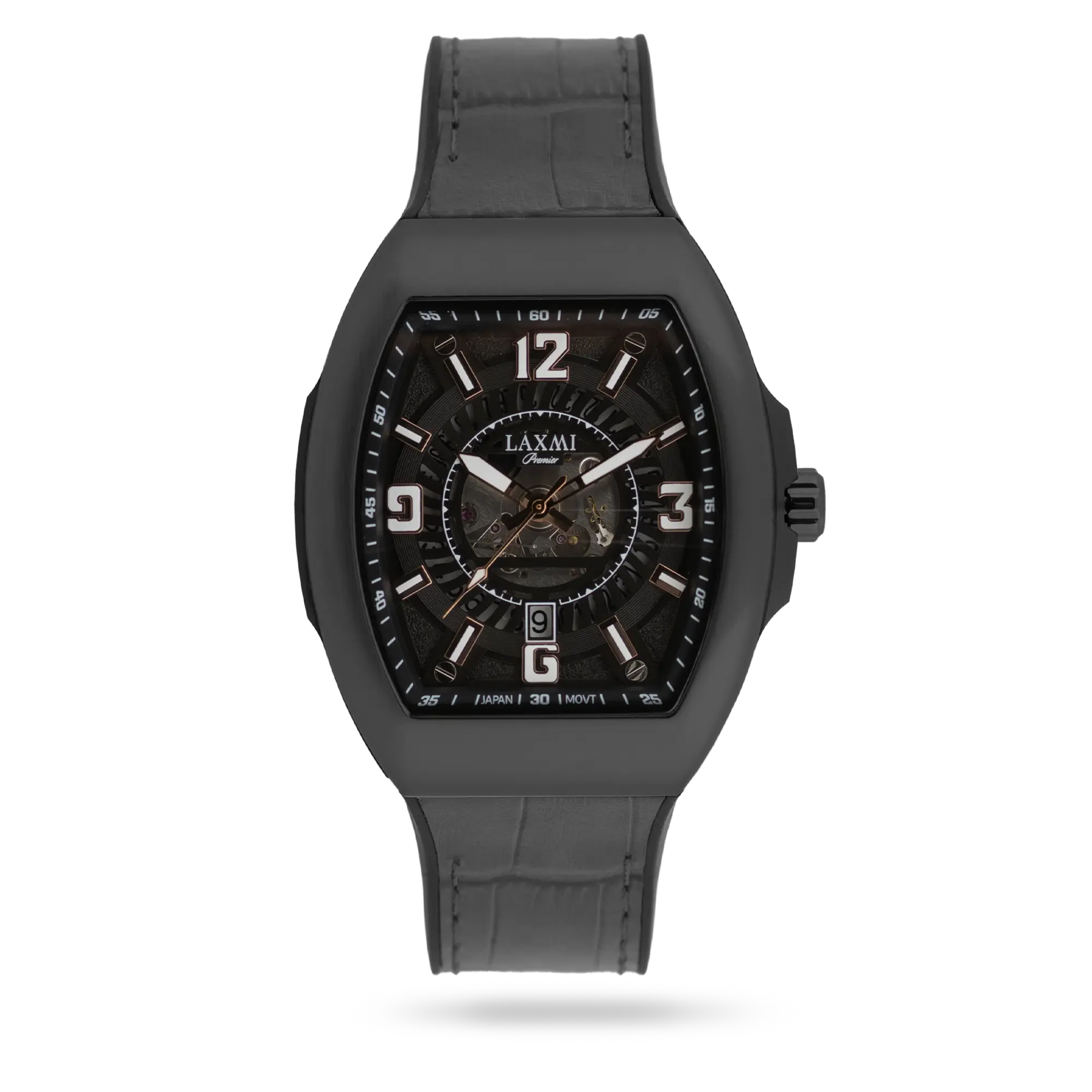 laxmi-watch-8834-4.webp ساعت مچی مردانه لاکسمی بند چرم مشکی کد Laxmi 8834/4 - تصویر 1