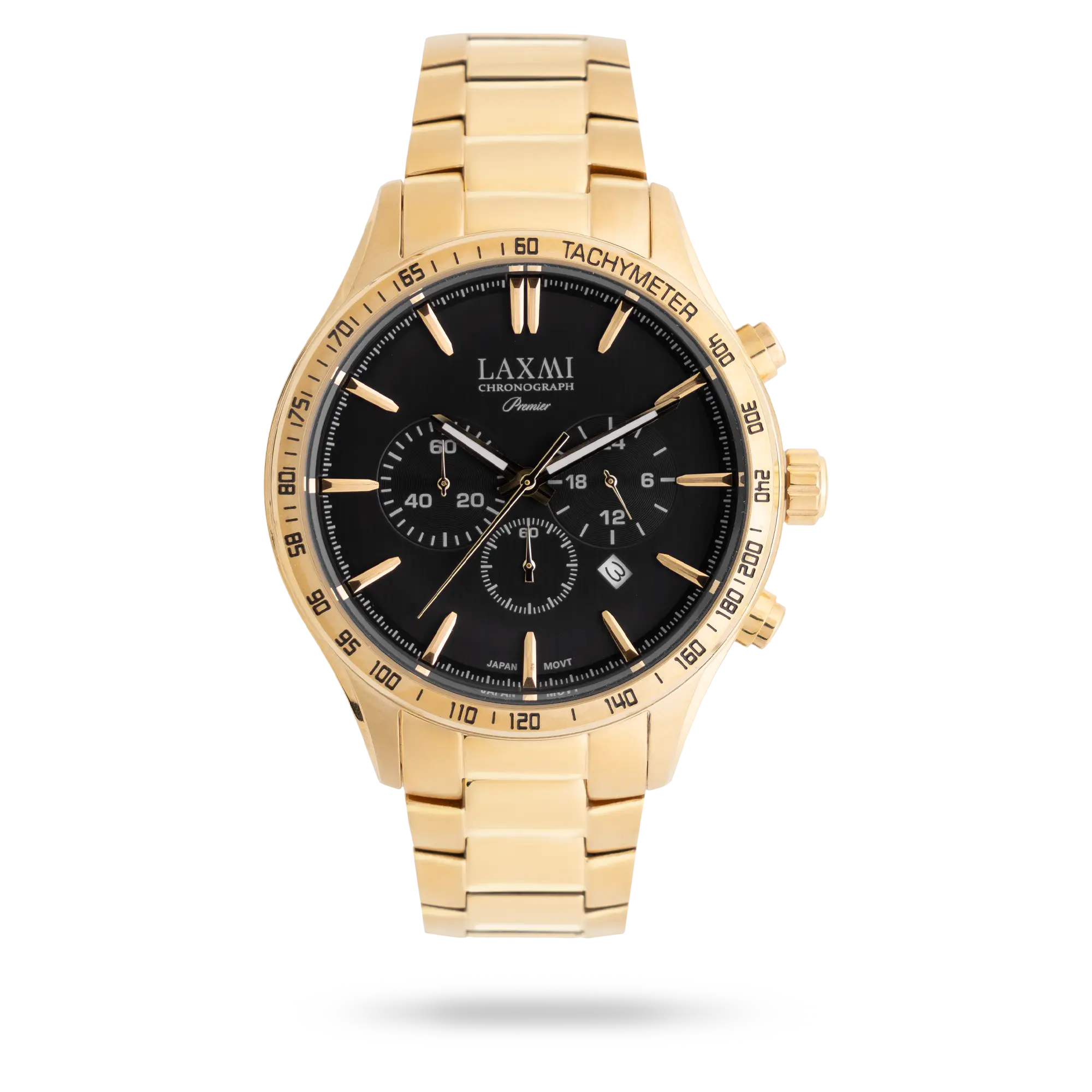 laxmi-watch-8905-3.webp ساعت مچی مردانه لاکسمی بند استیل طلایی کد Laxmi 8905/3 - تصویر 1