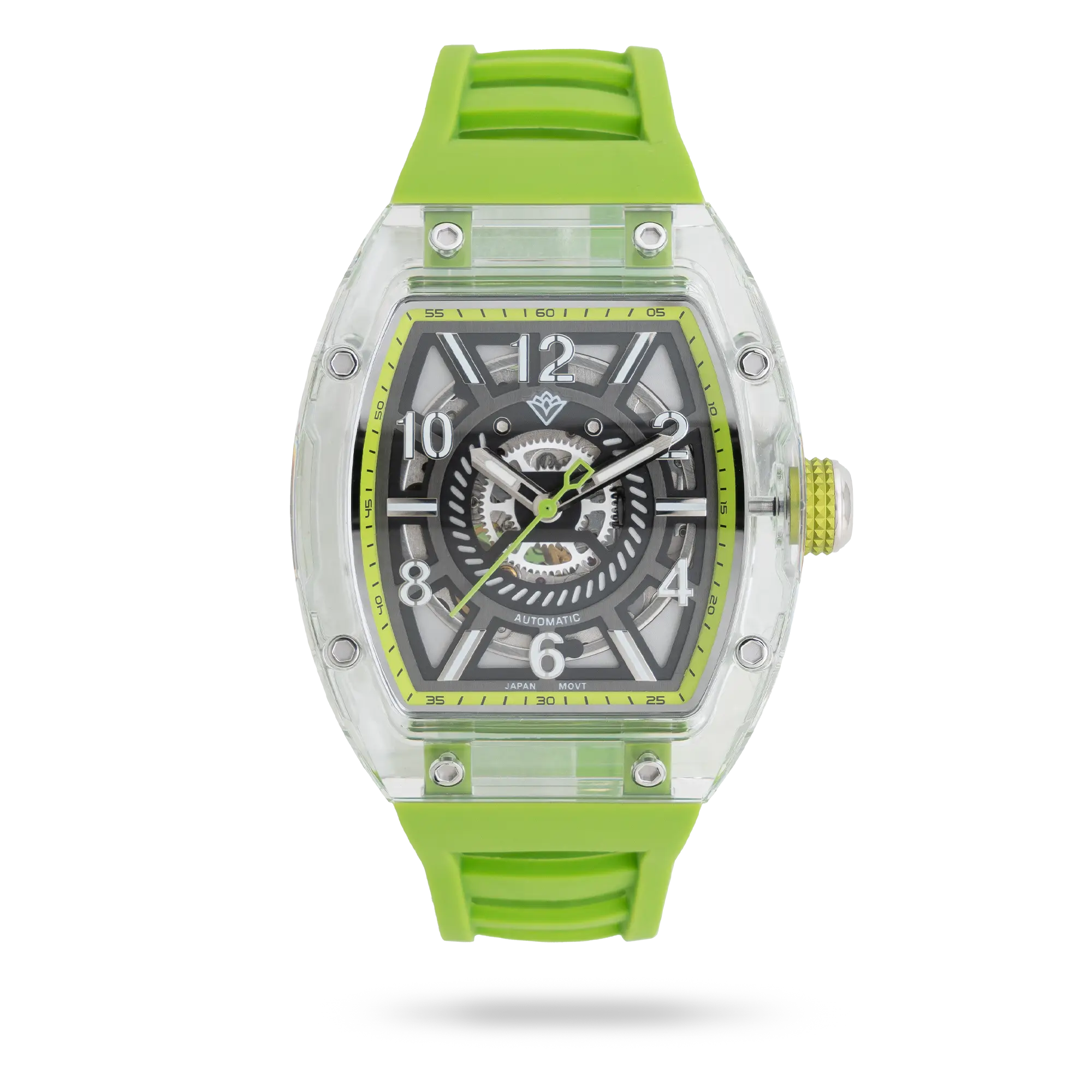 laxmi-watch-8907-6.webp ساعت مچی مردانه لاکسمی بند سیلیکون شفاف کد Laxmi 8907/6 - تصویر 1