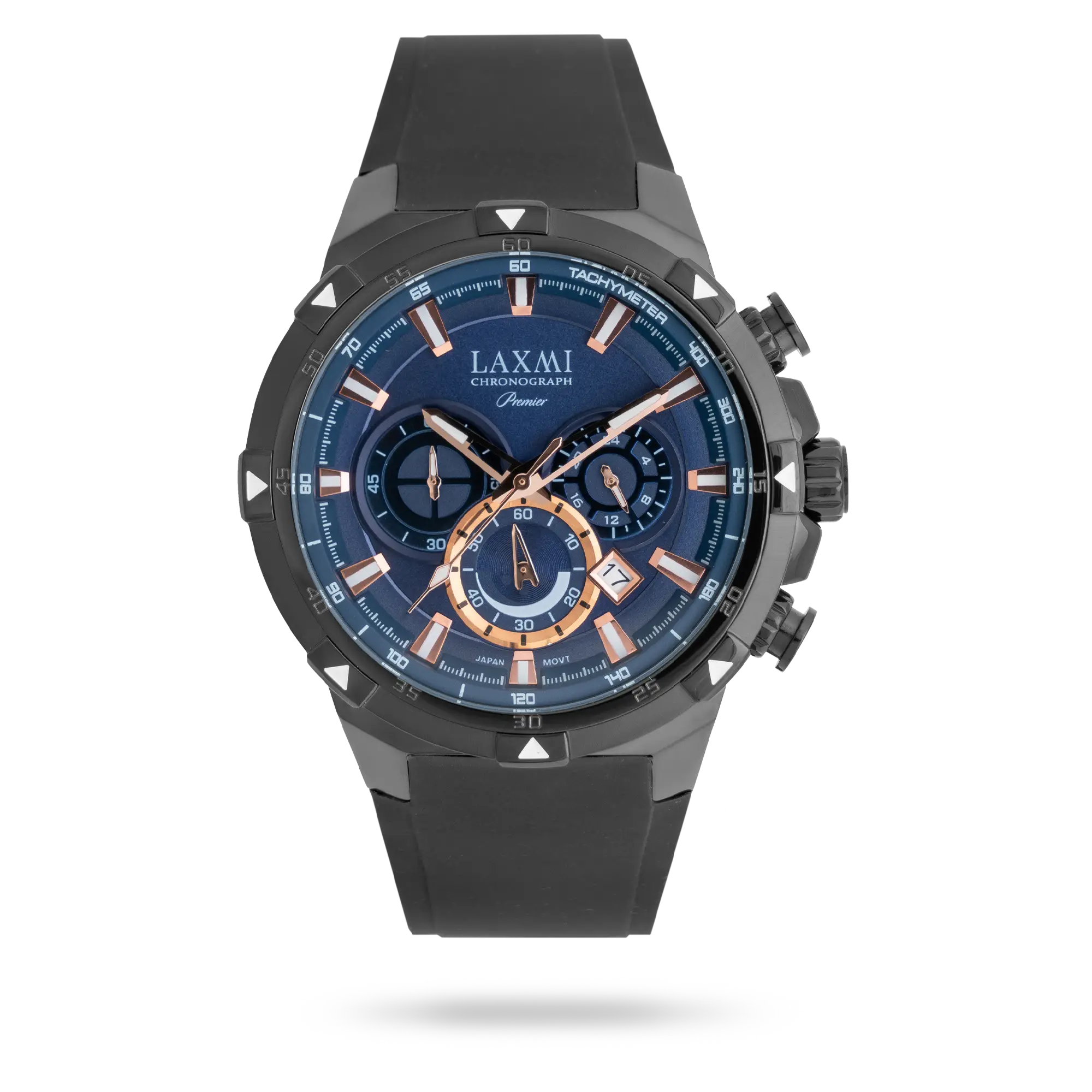 laxmi-watch-8908-5.webp ساعت مچی مردانه لاکسمی بند سیلیکون مشکی کد Laxmi 8908/5 - تصویر 1