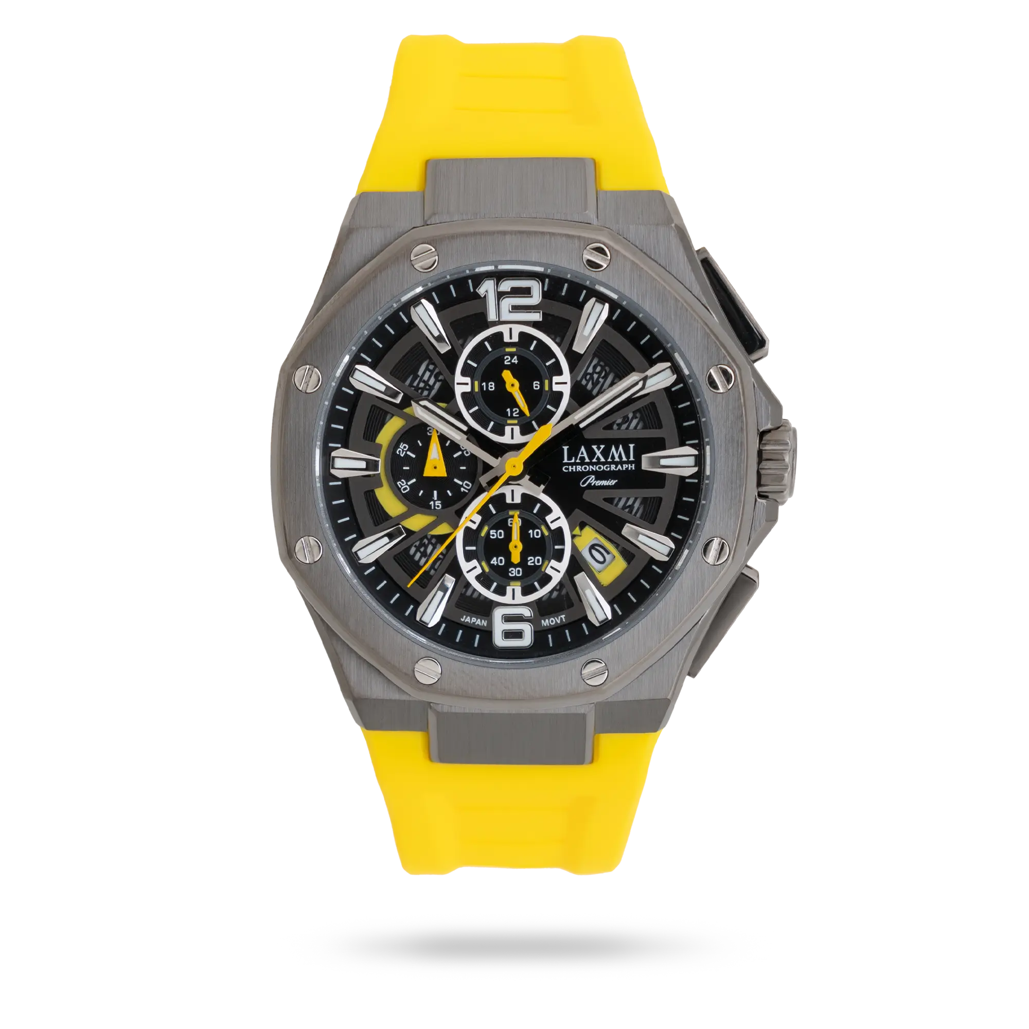 laxmi-watch-8912-6.webp ساعت مچی مردانه لاکسمی بند سیلیکون دودی کد Laxmi 8912/6 - تصویر 1