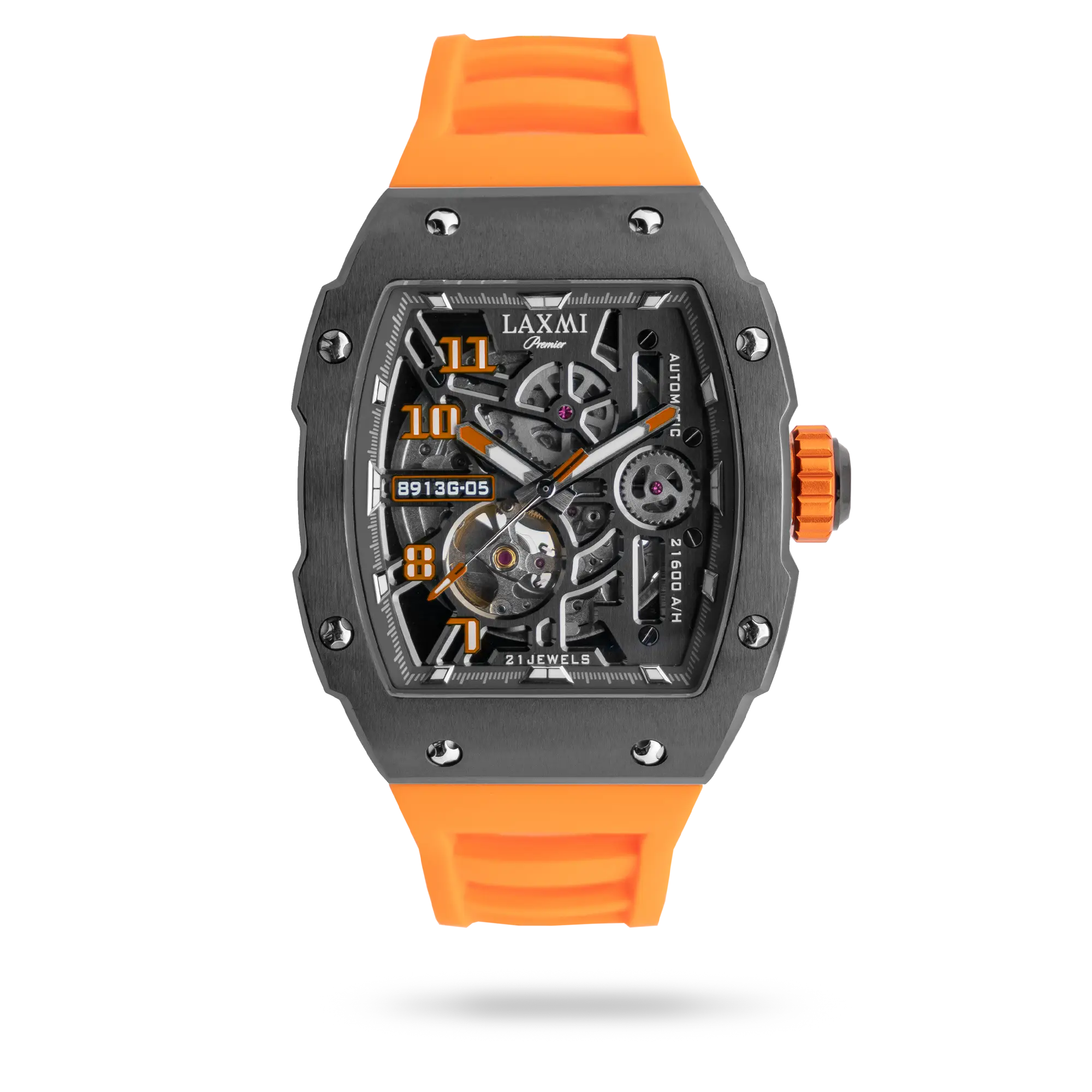 laxmi-watch-8914-2.webp ساعت مچی مردانه لاکسمی بند سیلیکون دودی کد Laxmi 8914/2 - تصویر 1