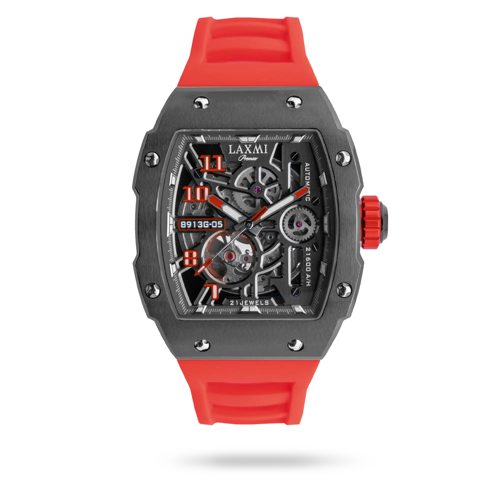 laxmi-watch-8914-4.webp ساعت مچی مردانه لاکسمی بند سیلیکون دودی کد Laxmi 8914/4 - تصویر 1