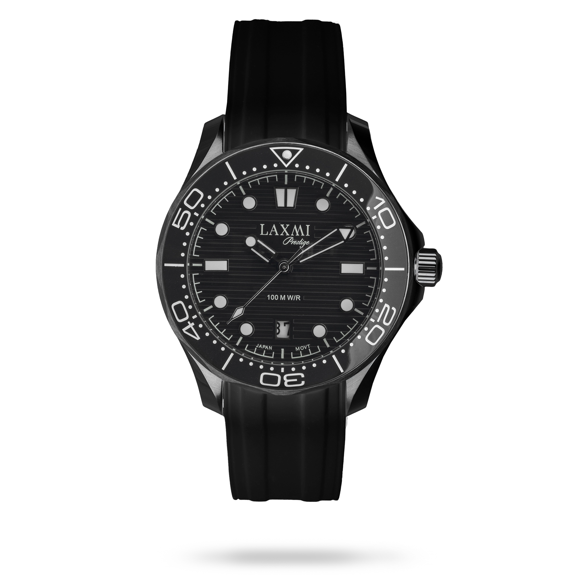laxmi-watch-8936-5.webp ساعت مچی مردانه لاکسمی بند سیلیکون مشکی کد Laxmi 8936/5 - تصویر 1