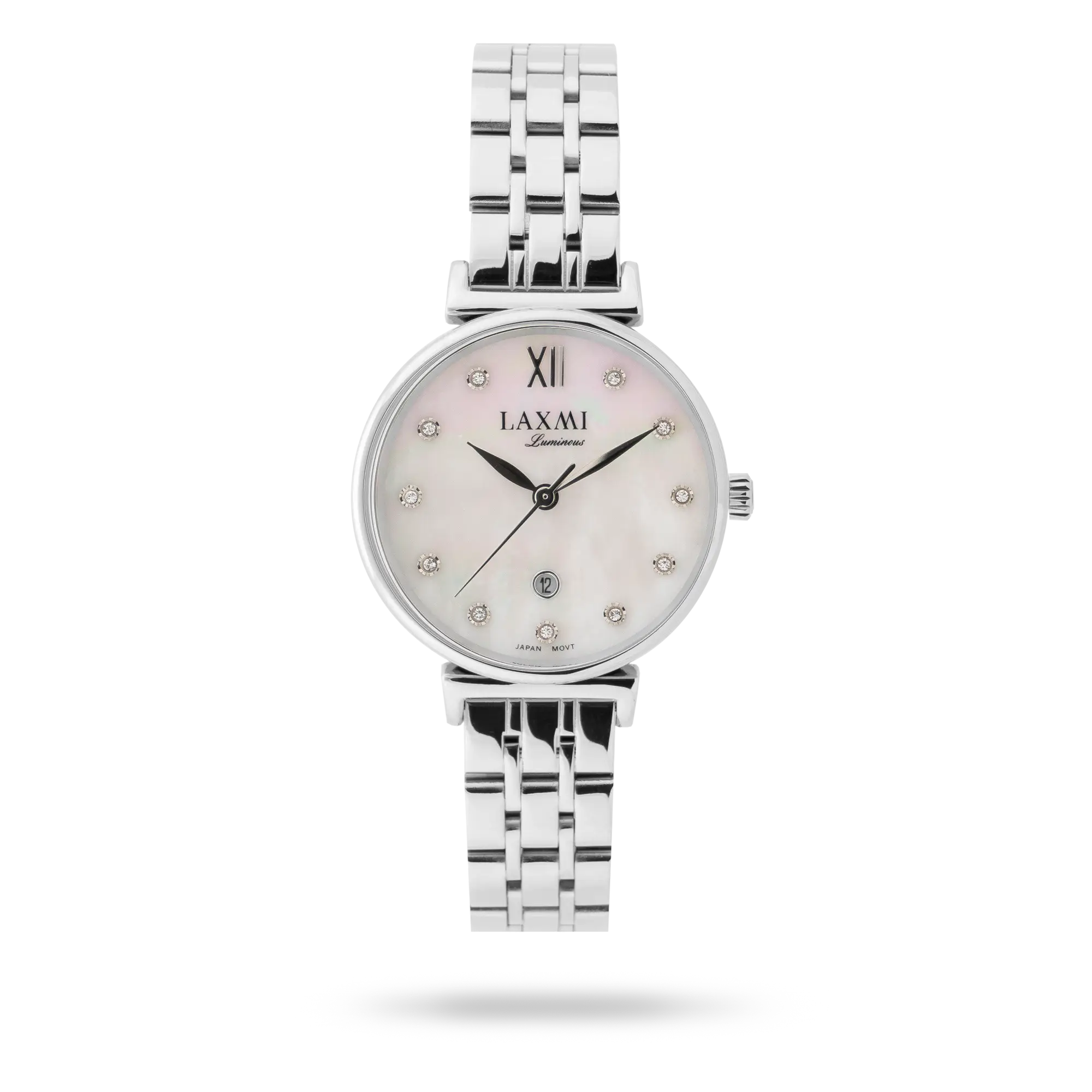 laxmi-wrist-watch-8141.webp ساعت مچی زنانه لاکسمی بند استیل نقره ای کد Laxmi 8141 - تصویر 1