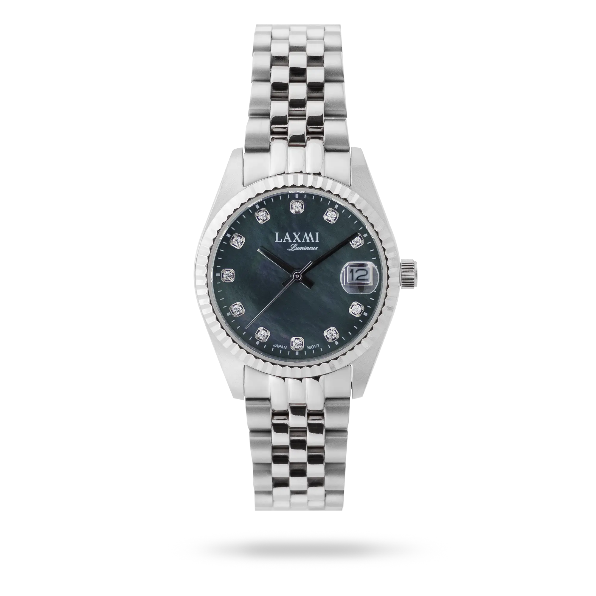 laxmi-wrist-watch-8145.webp ساعت مچی زنانه لاکسمی بند استیل نقره ای کد Laxmi 8145 - تصویر 1