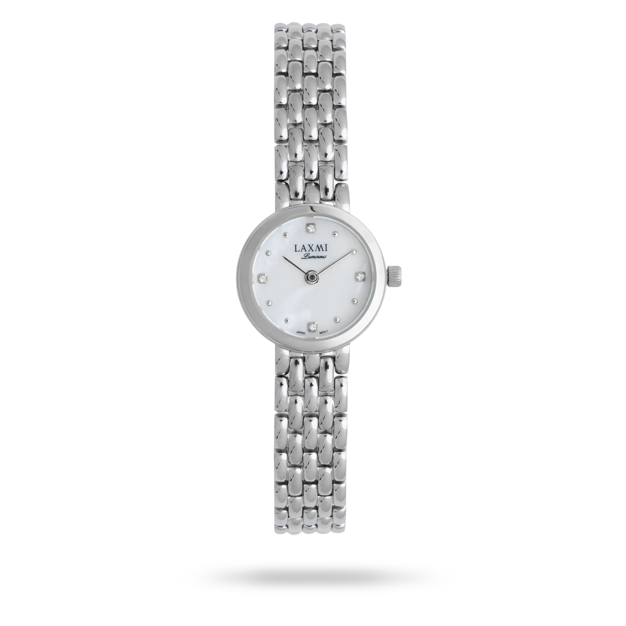 laxmi-wrist-watch-8166.webp ساعت مچی زنانه لاکسمی بند استیل نقره ای کد Laxmi 8166 - تصویر 1