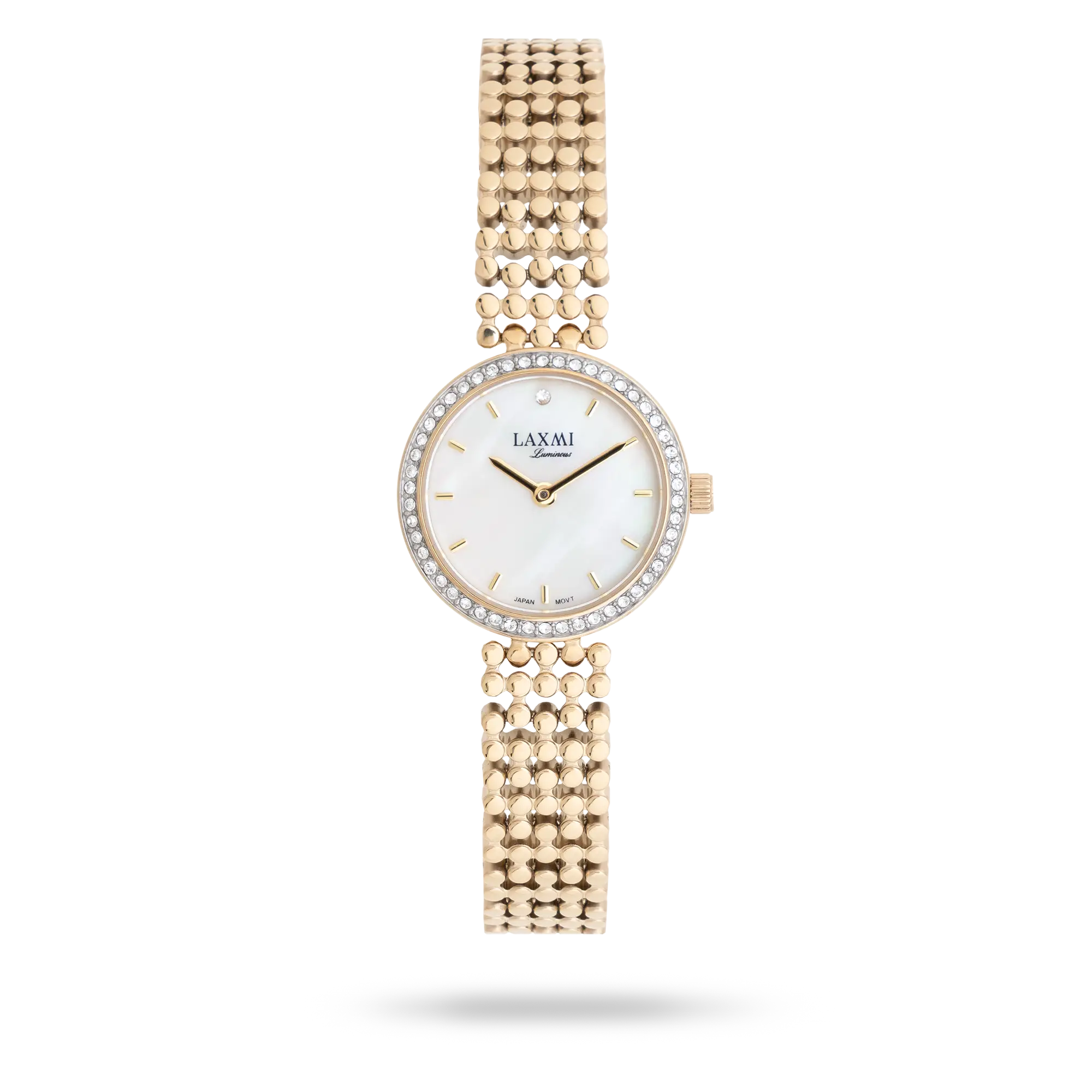 laxmi-wrist-watch-8202.webp ساعت مچی زنانه لاکسمی بند استیل طلایی کد Laxmi 8202 - تصویر 1