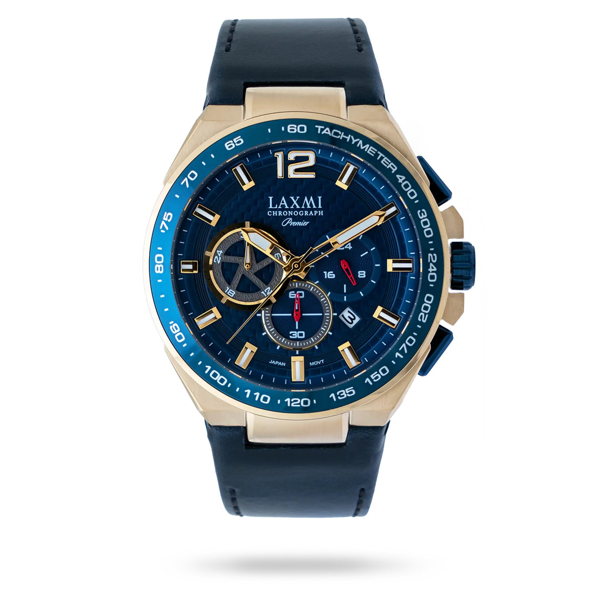 laxmiwatch-8132-3.webp ساعت مچی مردانه لاکسمی بند چرم طلایی کد Laxmi 8132/3 - تصویر 1