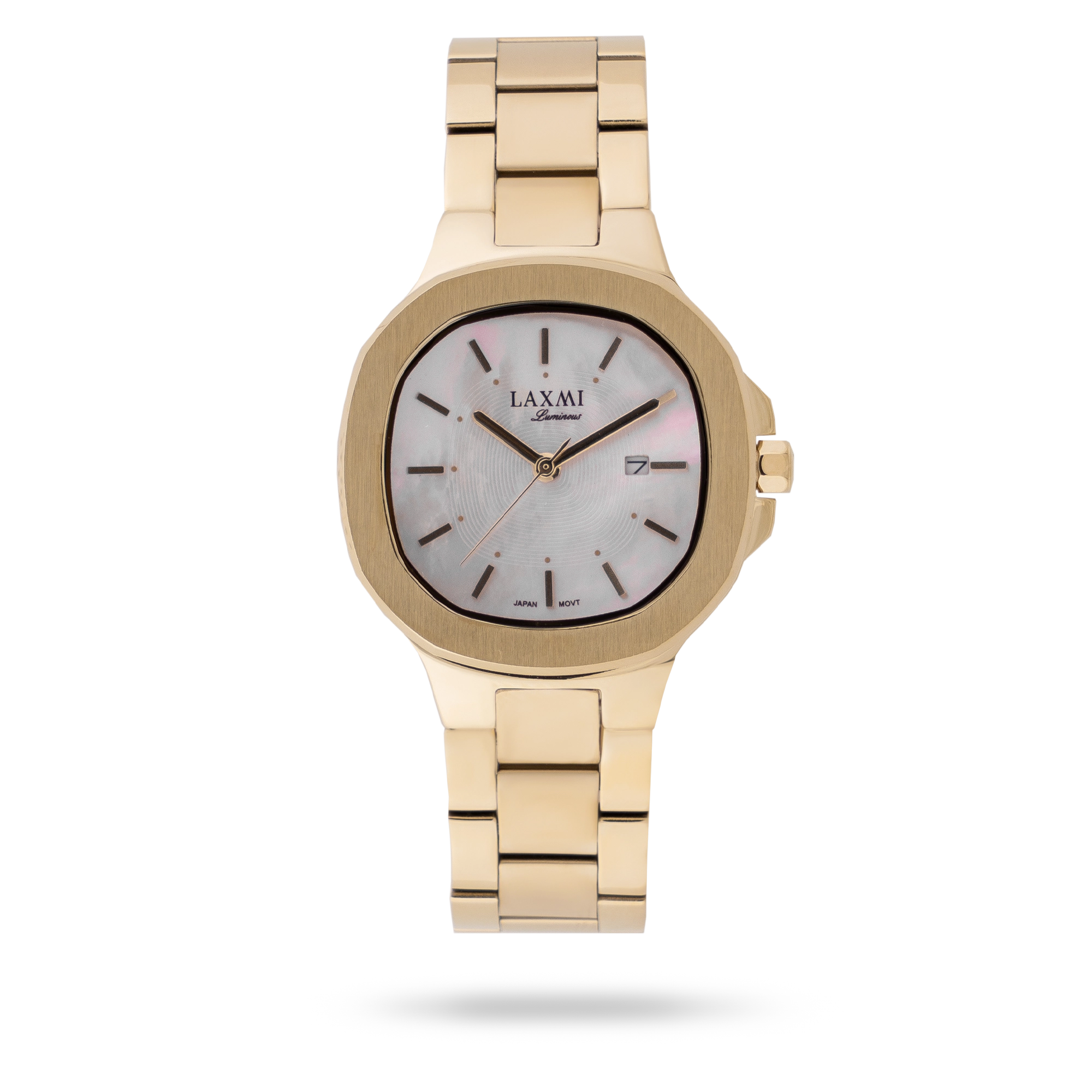 laxmiwatch-8136-8.webp ساعت مچی زنانه لاکسمی بند استیل طلایی کد Laxmi 8136/8 - تصویر 1