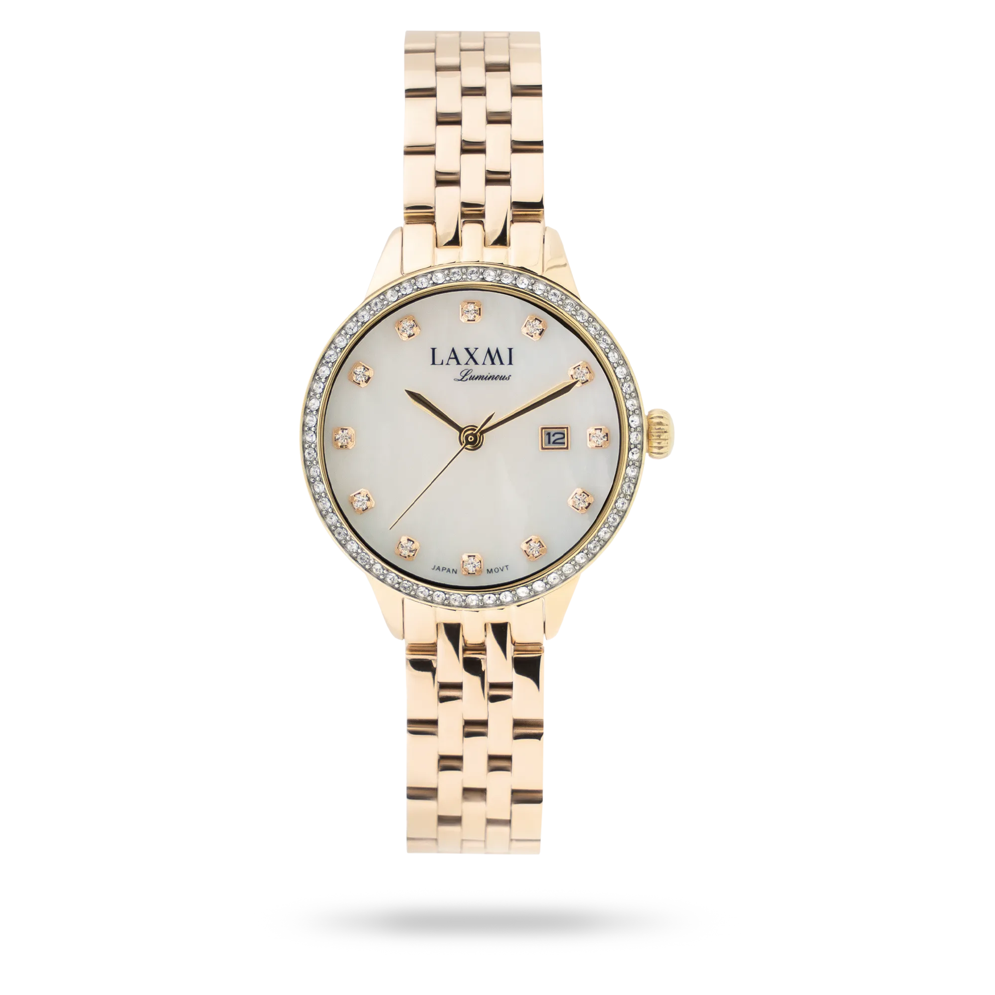 laxmiwatch-8139.webp ساعت مچی زنانه لاکسمی بند استیل طلایی کد Laxmi 8139 - تصویر 1