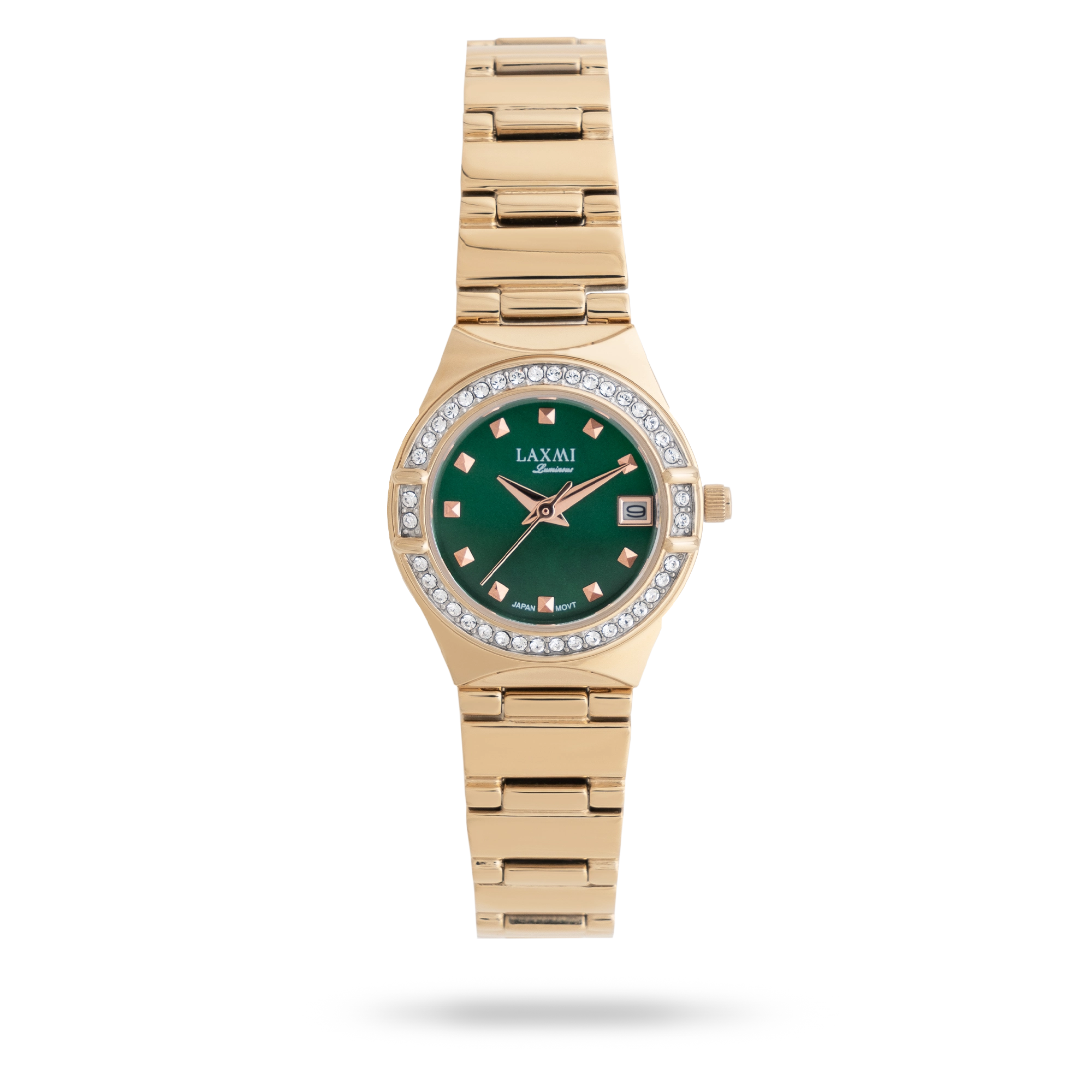 laxmiwatch-8201-9.webp ساعت مچی زنانه لاکسمی بند استیل طلایی کد Laxmi 8201/9 - تصویر 1