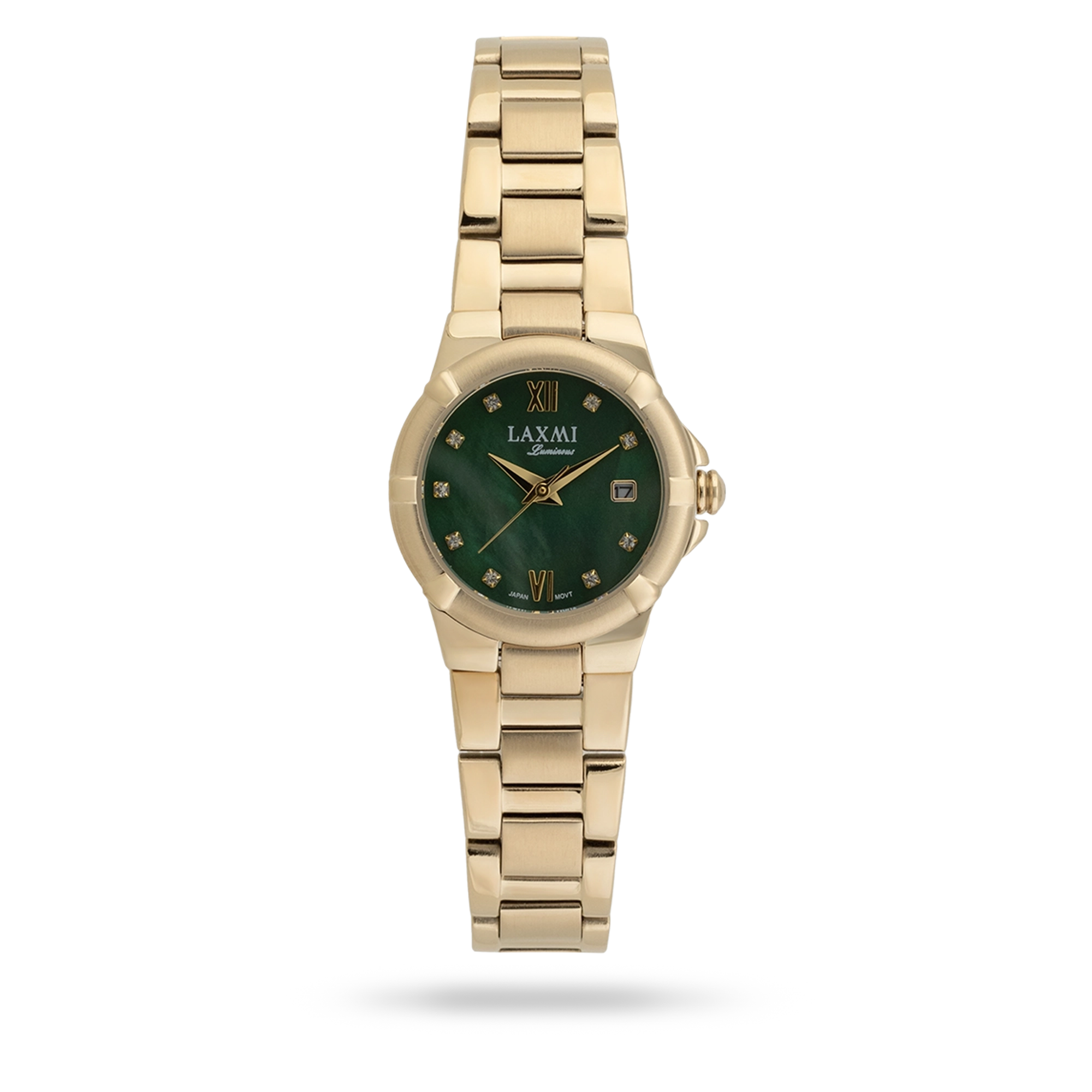 laxmiwatch-8219-4.webp ساعت مچی زنانه لاکسمی بند استیل طلایی کد Laxmi 8219/4 - تصویر 1