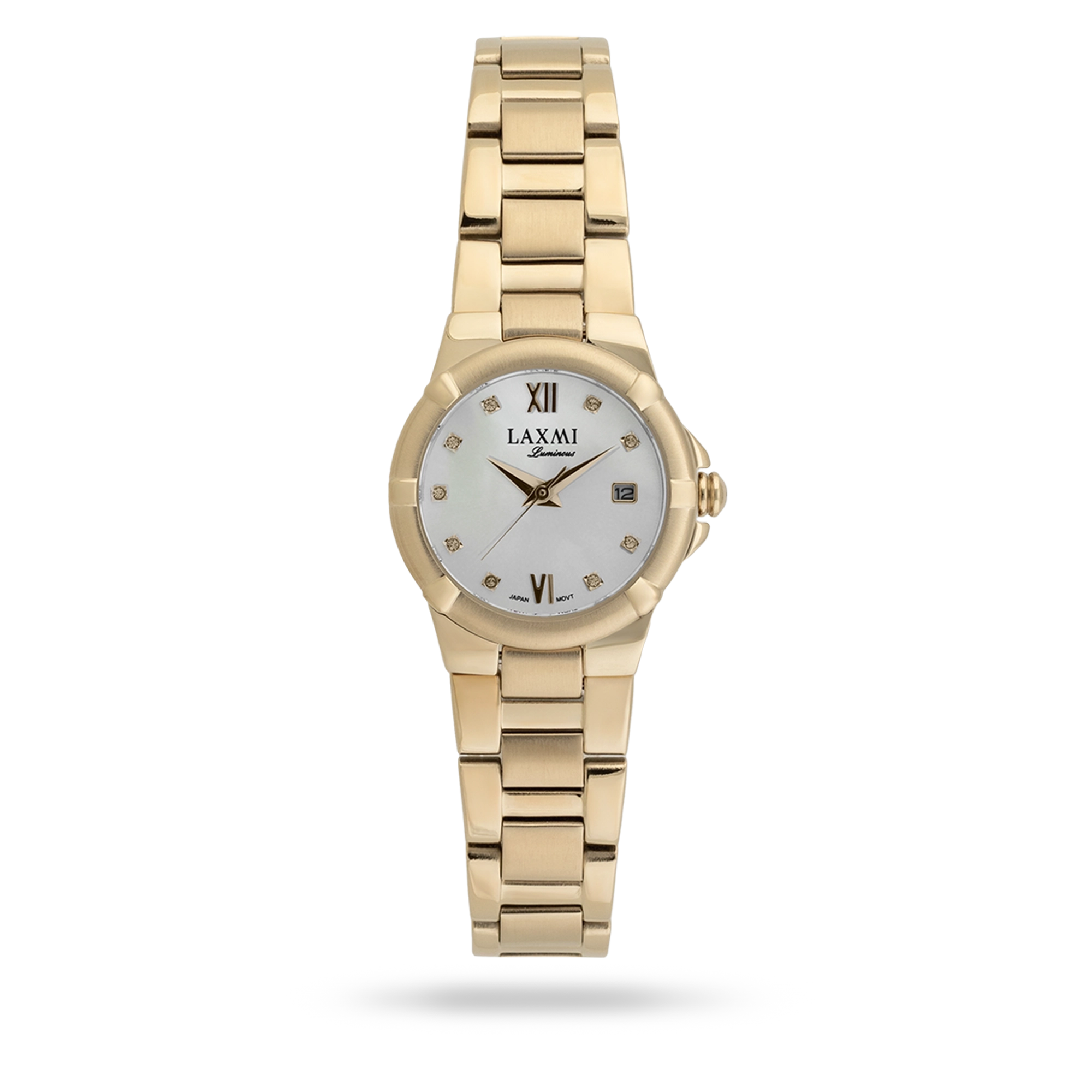 laxmiwatch-8219-5.webp ساعت مچی زنانه لاکسمی بند استیل طلایی کد Laxmi 8219/5 - تصویر 1