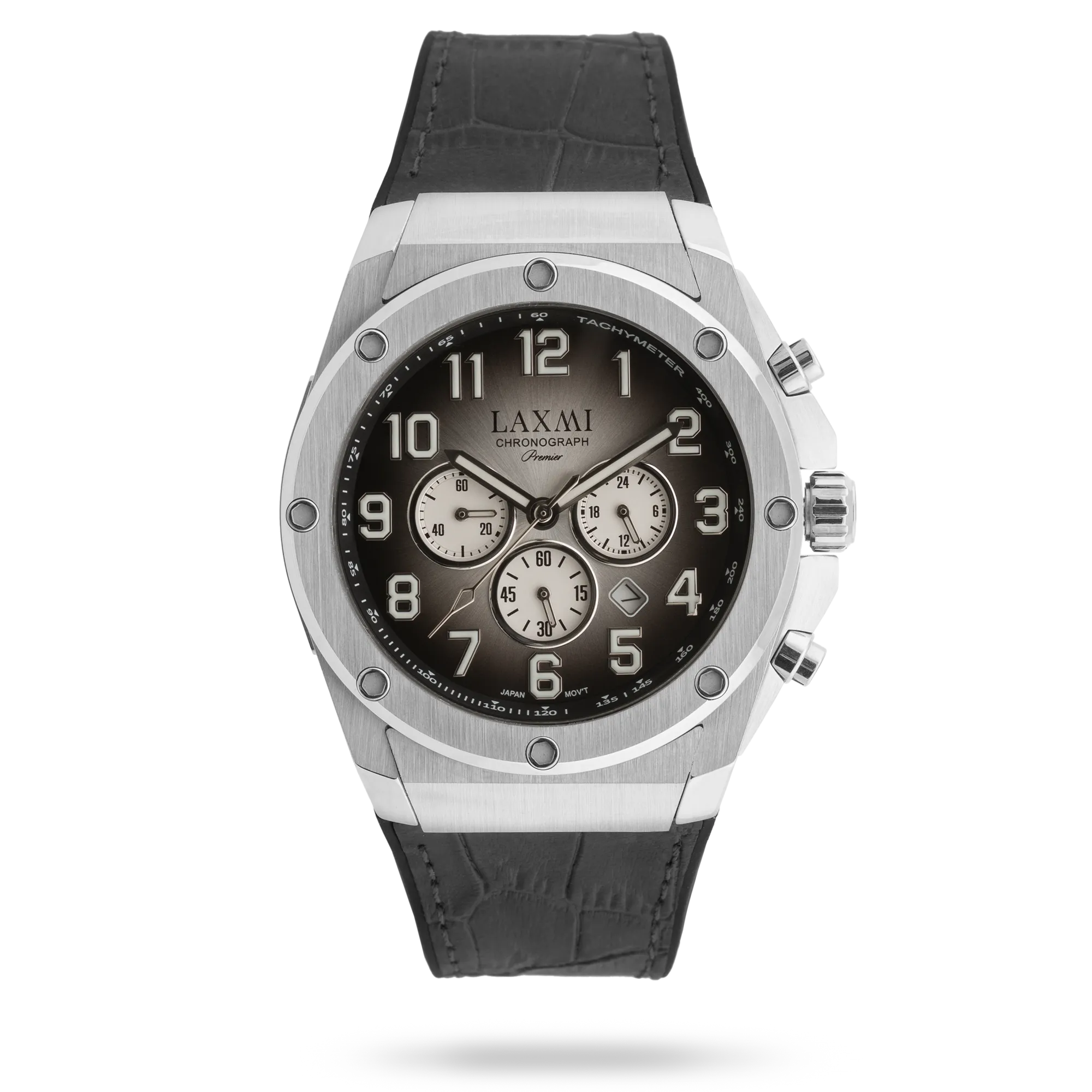 laxmiwatch-8554-4.webp ساعت مچی مردانه لاکسمی بند چرم نقره ای کد Laxmi 8554/4 - تصویر 1