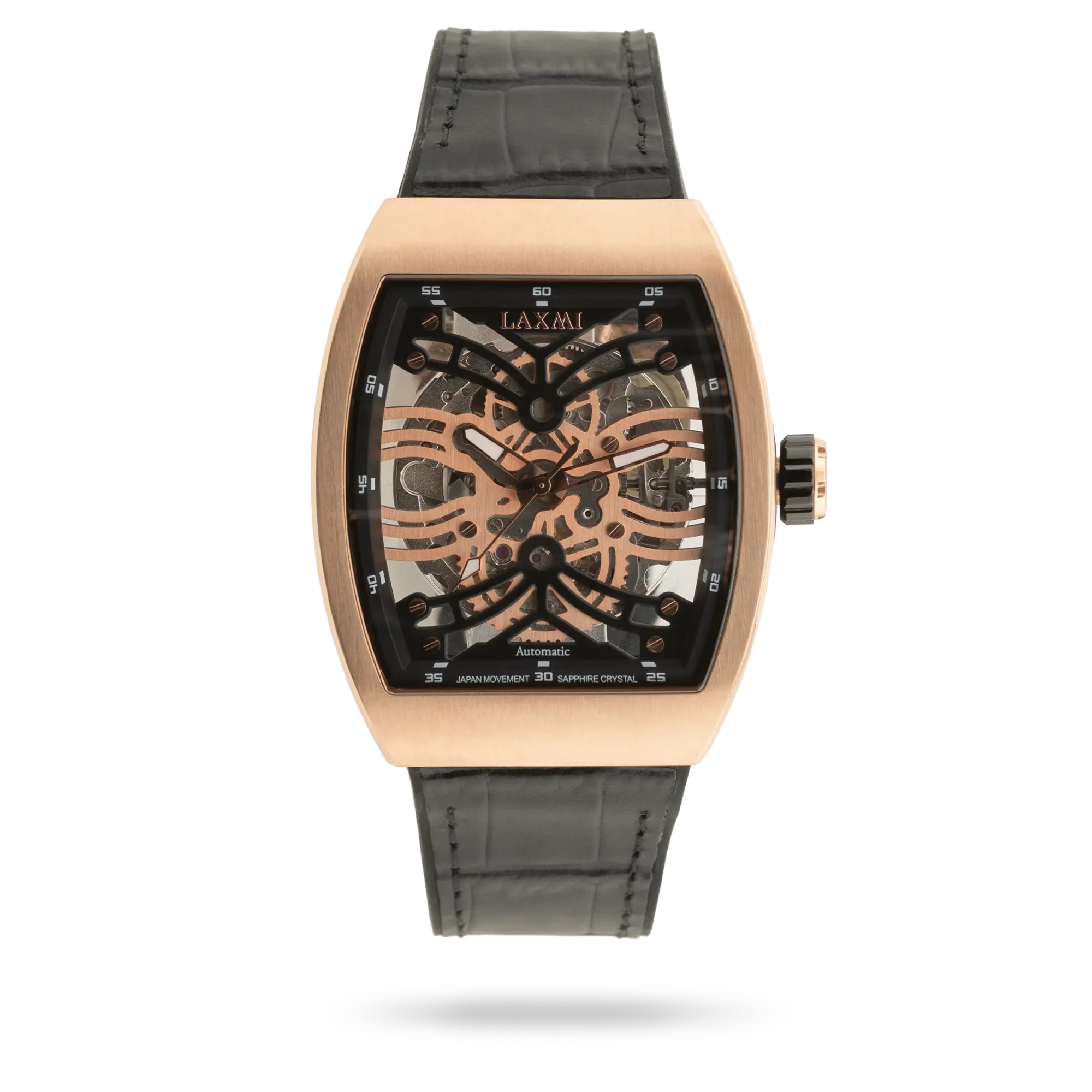 laxmiwatch-8571-2.webp ساعت مچی مردانه لاکسمی بند چرم رزگلد کد Laxmi 8571/2 - تصویر 1