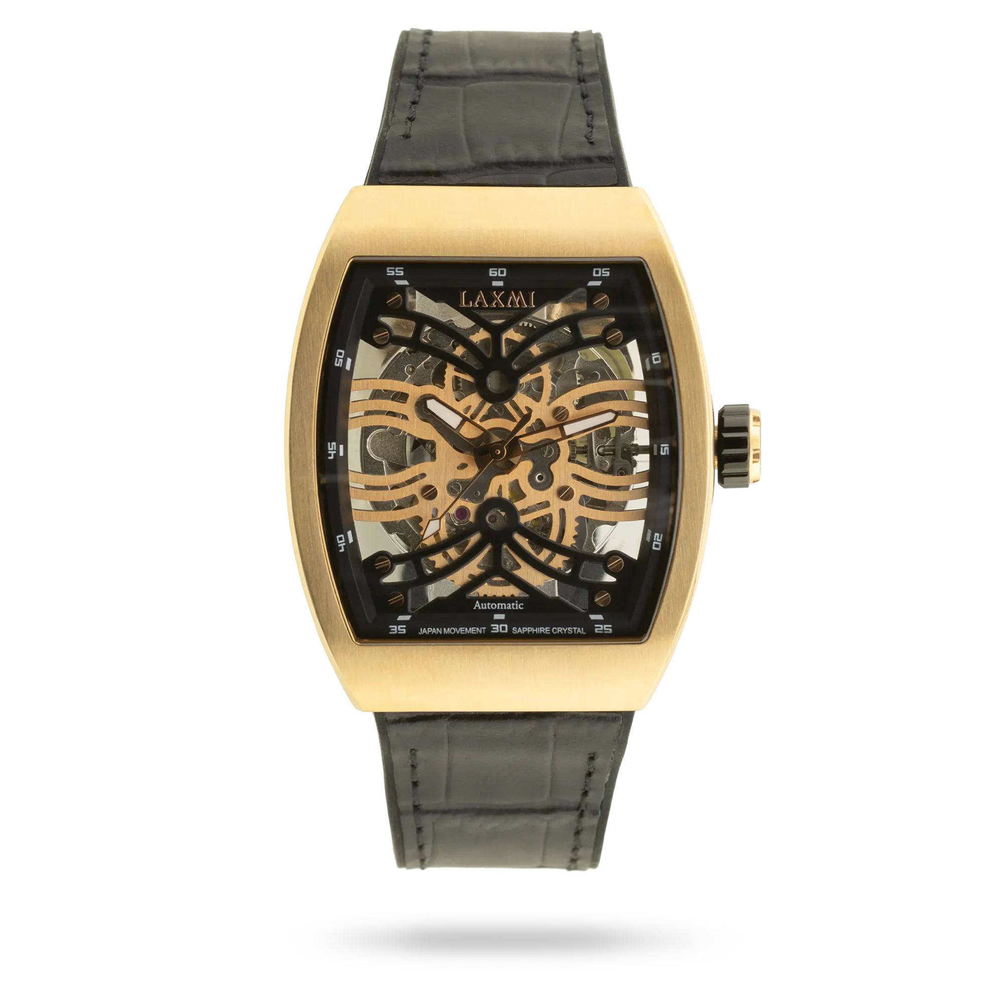 laxmiwatch-8571-3.webp ساعت مچی مردانه لاکسمی بند چرم طلایی کد Laxmi 8571/3 - تصویر 1
