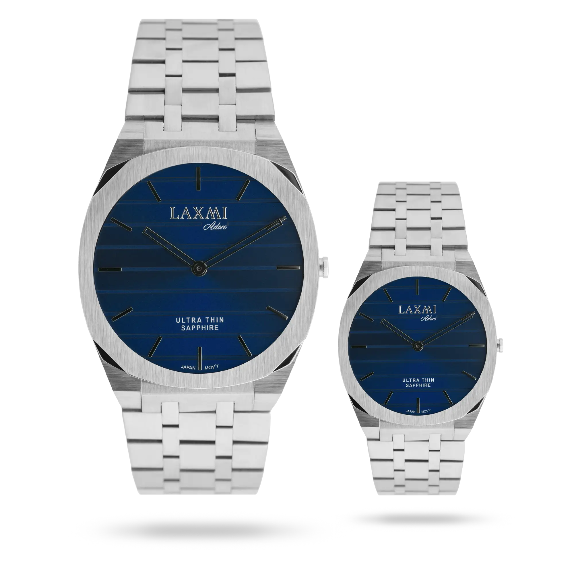 laxmiwatch-8574.webp ساعت مچی ست لاکسمی بند استیل نقره ای کد Laxmi 8574 - تصویر 1