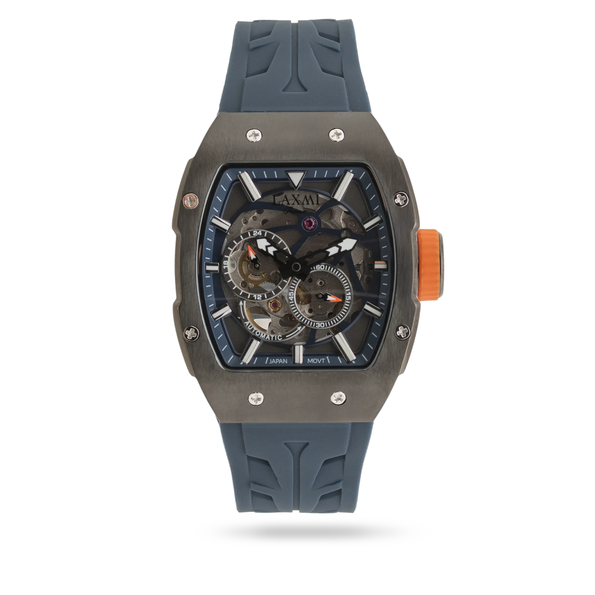 laxmiwatch-8820-1.webp ساعت مچی مردانه لاکسمی بند سیلیکون دودی کد Laxmi 8820/1 - تصویر 1