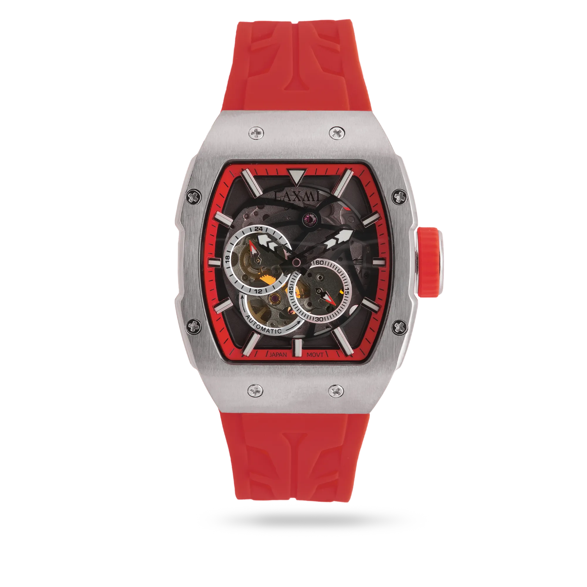laxmiwatch-8820-3.webp ساعت مچی مردانه لاکسمی بند سیلیکون نقره ای کد Laxmi 8820/3 - تصویر 1