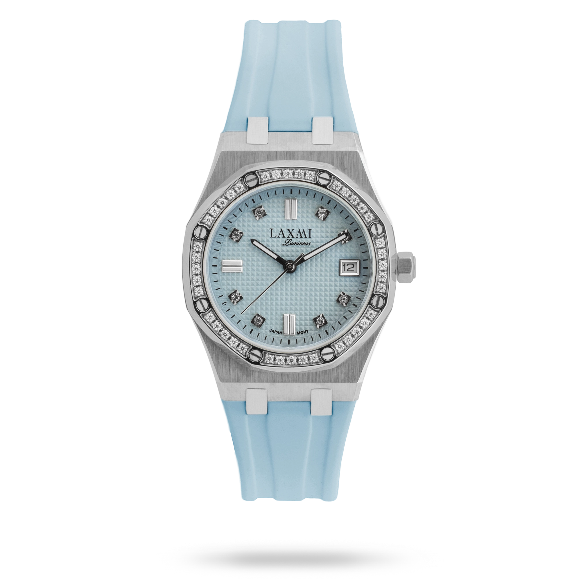 laxmiwatch-8945-7.webp ساعت مچی زنانه لاکسمی بند سیلیکون نقره ای کد Laxmi 8945/7 - تصویر 1
