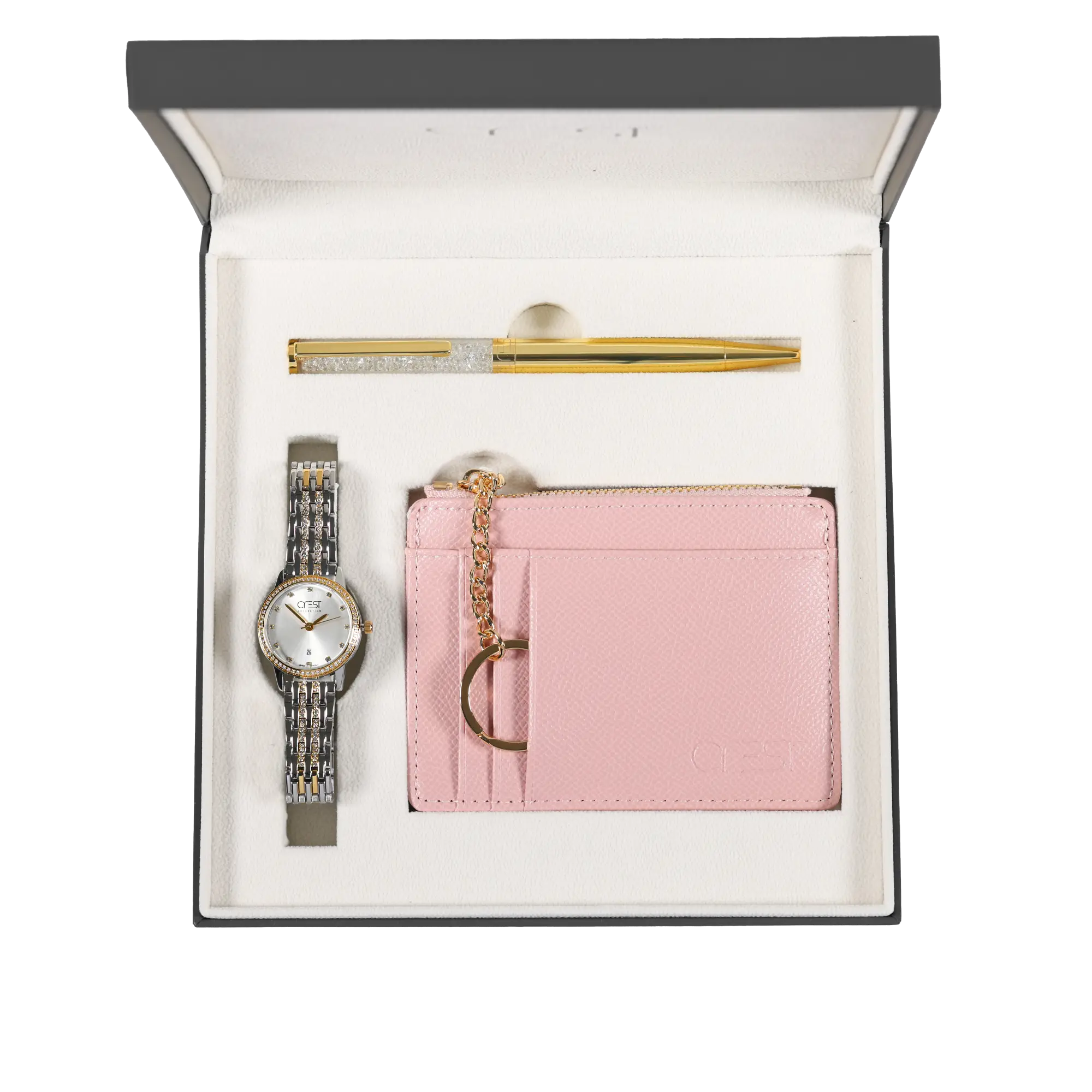 watch-crest-9043-5.webp ساعت مچی زنانه کرست بند استیل دو رنگ طلایی نقره ای کد Crest 9043/5 - تصویر 1